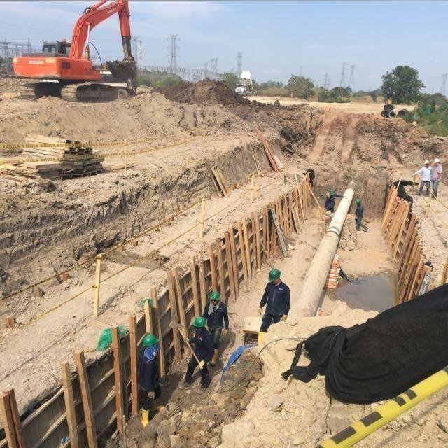 Obras de protección para recubrimiento de tubería